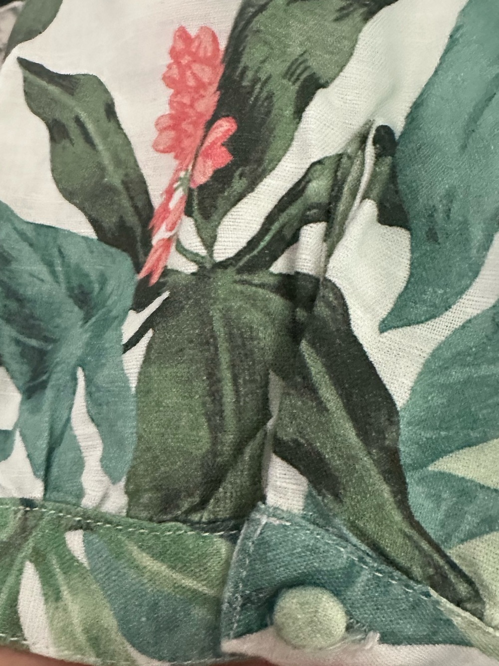 New J. McLaughlin Cunningham Green Tropical-Print V-Neck Maxi Dress Ruffle Hem L - Picture 8 of 9